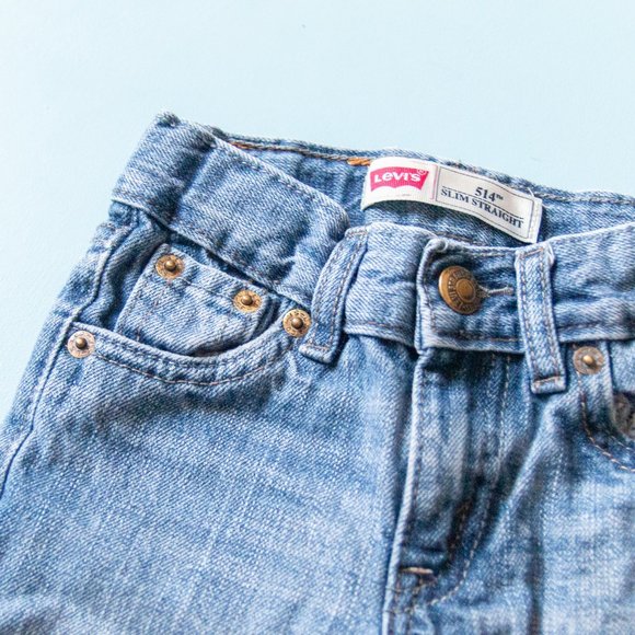 Levi's Kids 514 Straight Medium Wash Blue Jeans - Picture 3 of 6